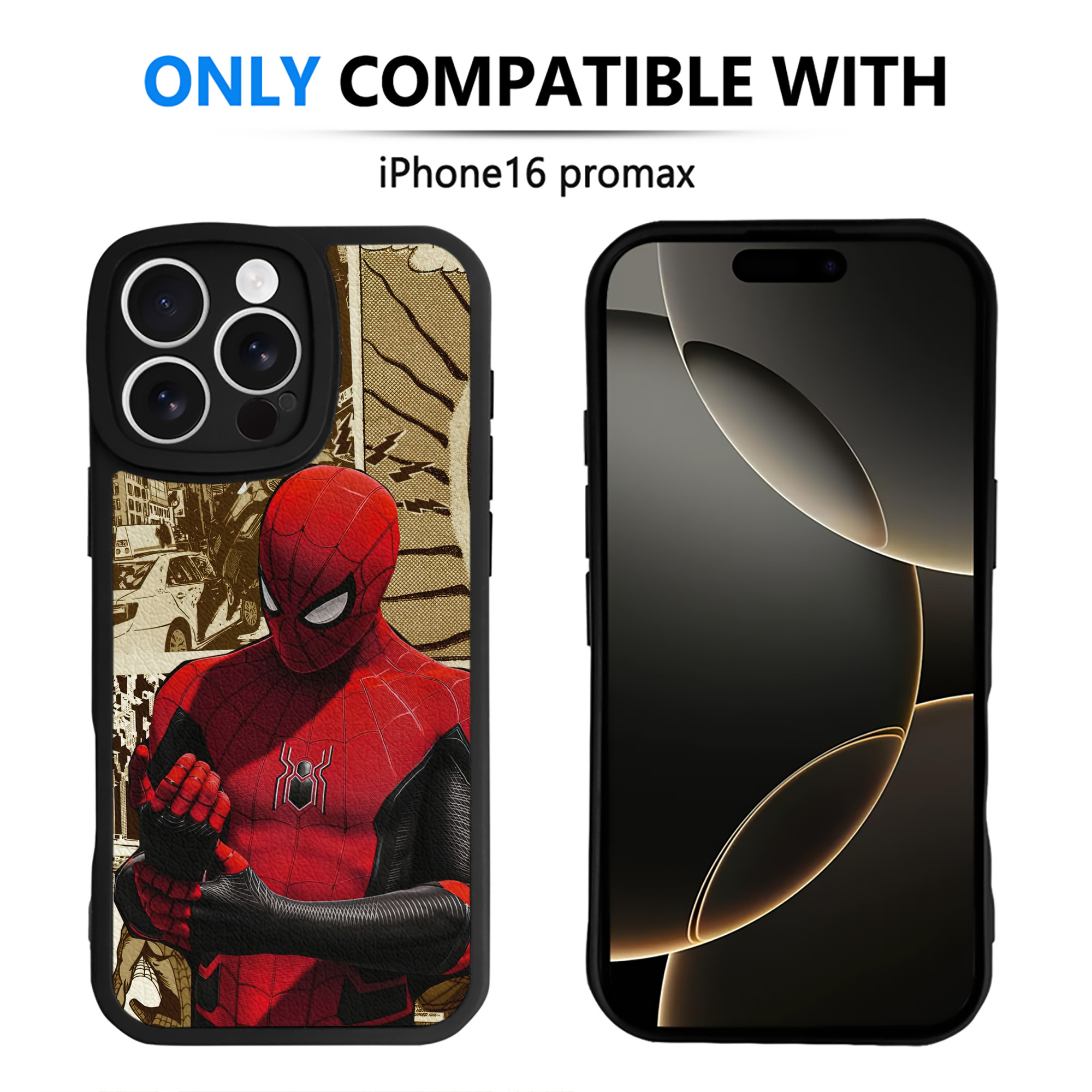 （画像用） Spider Man スパイダーマン 【iPhone 16シリーズ対応】シリコンスマホケース（レザー調） 材質：シリコン